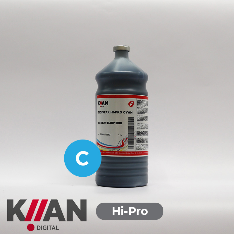 Tinta a base agua para sublimación Cyan KIIAN HI-Pro 1Lt DX5 y DX7