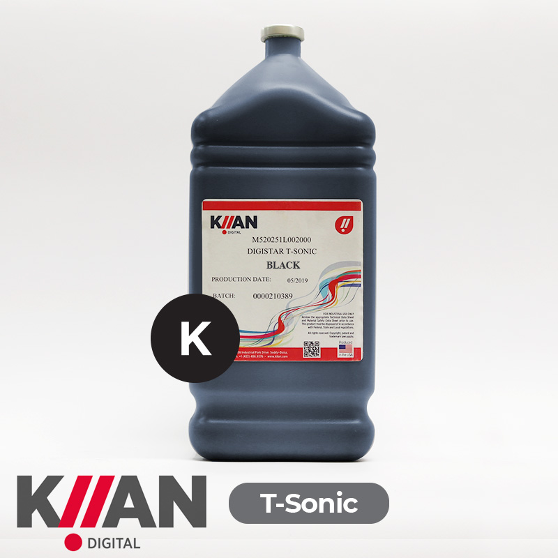 Tinta para sublimación KIIAN T-SONIC Black compatible con cabezales Panasonic (Mimaki TS300P-1800) 2 Lts Chip SB411
