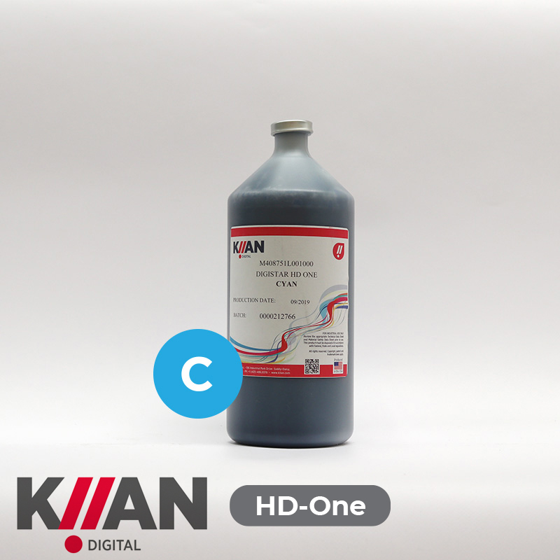 Tinta para sublimación Cyan KIIAN PES HD-ONE compatible con Cabezales EPSON DX3, DX4 Y DX5, 1Lt