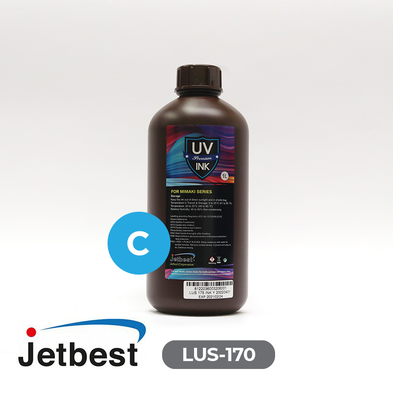 Tinta UV JETBEST Cyan LUS-170/175  Cabezal Rico Gen 5, 1Lt
